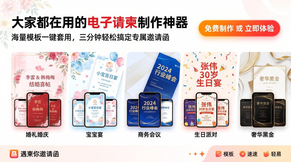 商务电子邀请函免费定制指南！排版规范+工具实操全解析